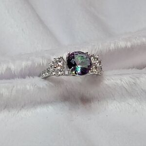 sterling silver mystic topaz alexandrite ring